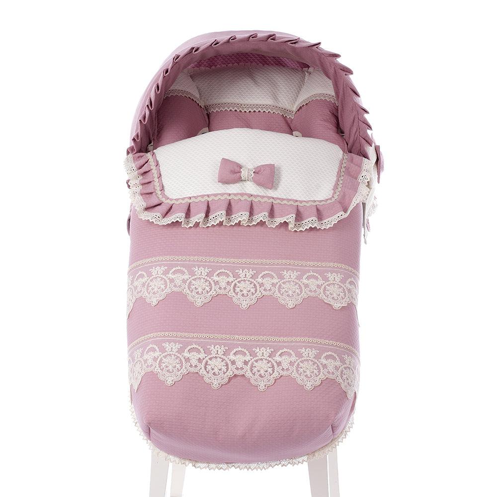 Saco Silla Paseo Bebé a Medida Piqué Maquillaje Puntillas Tul Bebiti by Nanetes - Nanetes #